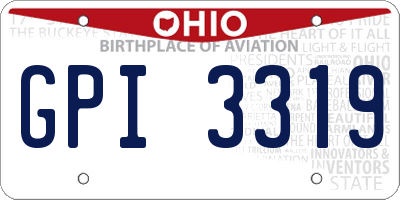 OH license plate GPI3319