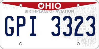 OH license plate GPI3323