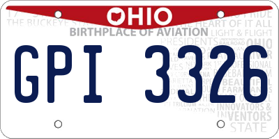 OH license plate GPI3326