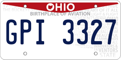 OH license plate GPI3327