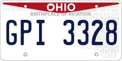 OH license plate GPI3328