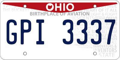 OH license plate GPI3337