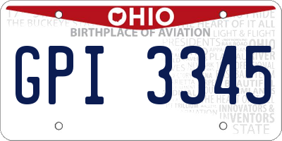 OH license plate GPI3345