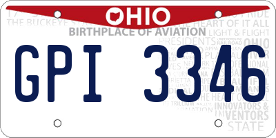 OH license plate GPI3346