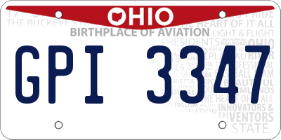 OH license plate GPI3347