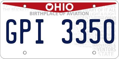 OH license plate GPI3350