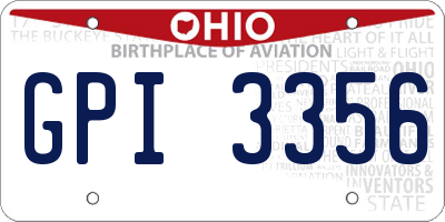 OH license plate GPI3356