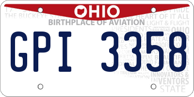 OH license plate GPI3358