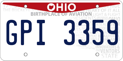 OH license plate GPI3359