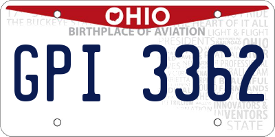 OH license plate GPI3362