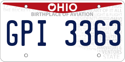OH license plate GPI3363