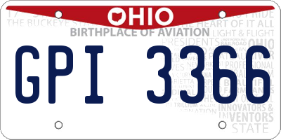 OH license plate GPI3366