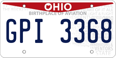 OH license plate GPI3368