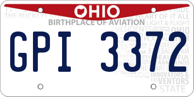 OH license plate GPI3372