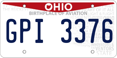 OH license plate GPI3376