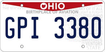 OH license plate GPI3380