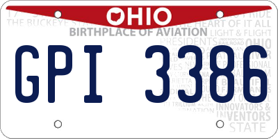OH license plate GPI3386
