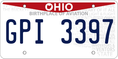 OH license plate GPI3397