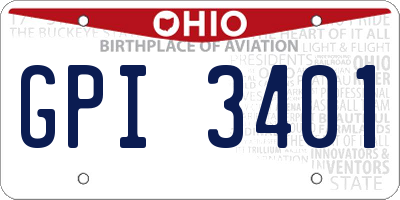 OH license plate GPI3401