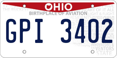 OH license plate GPI3402