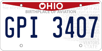 OH license plate GPI3407
