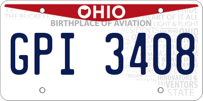 OH license plate GPI3408