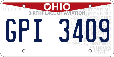 OH license plate GPI3409