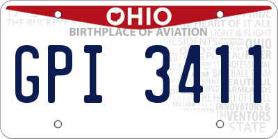 OH license plate GPI3411