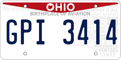 OH license plate GPI3414