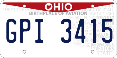 OH license plate GPI3415