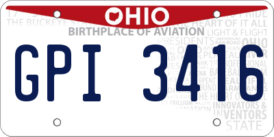 OH license plate GPI3416