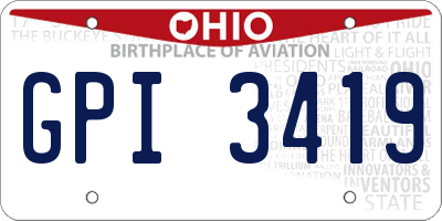 OH license plate GPI3419