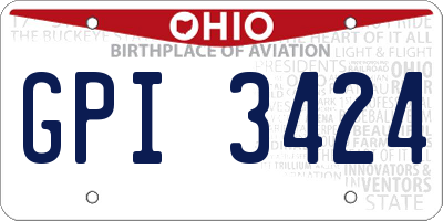 OH license plate GPI3424