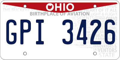 OH license plate GPI3426