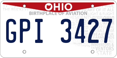 OH license plate GPI3427