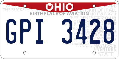 OH license plate GPI3428