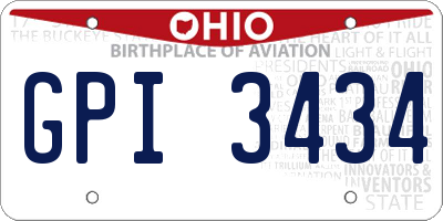 OH license plate GPI3434