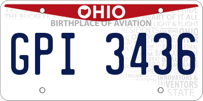 OH license plate GPI3436
