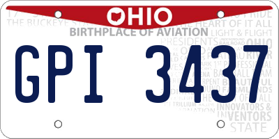 OH license plate GPI3437