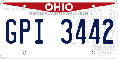 OH license plate GPI3442