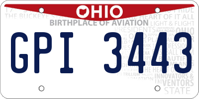 OH license plate GPI3443