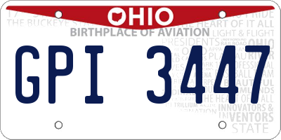 OH license plate GPI3447