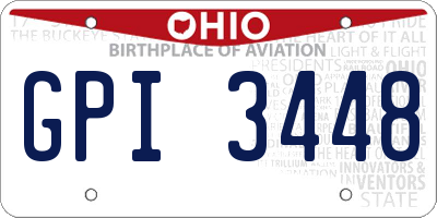 OH license plate GPI3448