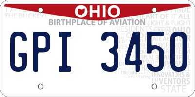 OH license plate GPI3450