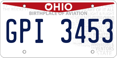 OH license plate GPI3453