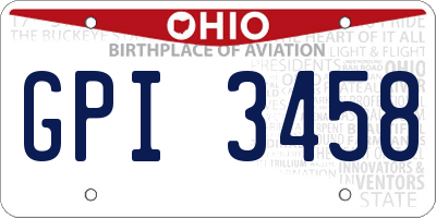 OH license plate GPI3458