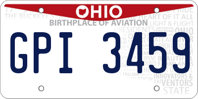 OH license plate GPI3459