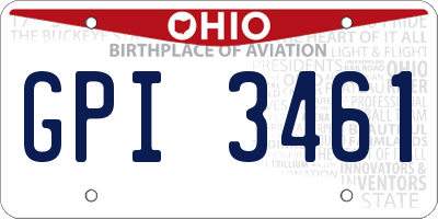 OH license plate GPI3461