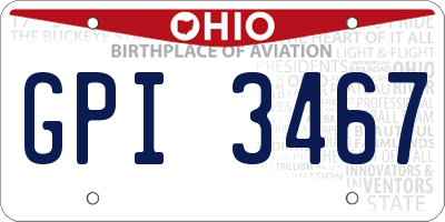 OH license plate GPI3467