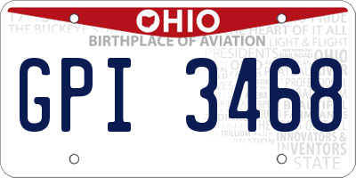 OH license plate GPI3468
